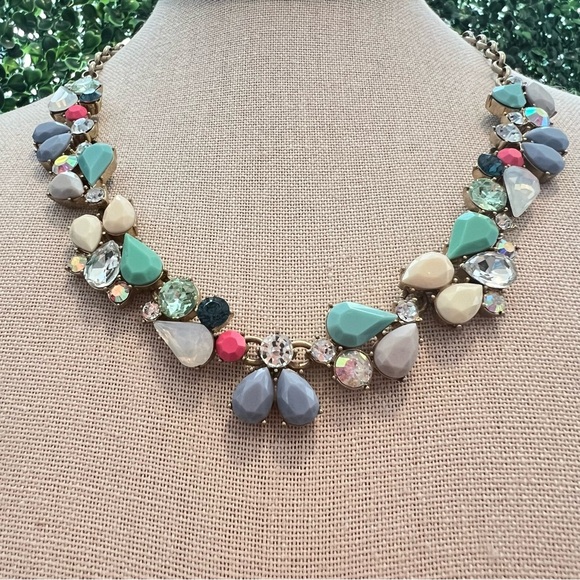 J. Crew | NWT | Colorful Necklace | Gemstone Crystal Necklace | Chunky | Pastel - Picture 5 of 9